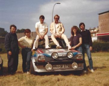Ford Fiesta nach einem Rallyeeinsatz mit Fahrer Wilfried Hermann